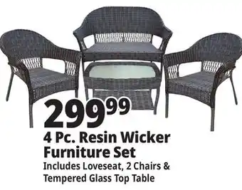 Ocean State Job Lot 4-Piece All-Weather Resin Wicker Set Dark Brown offer