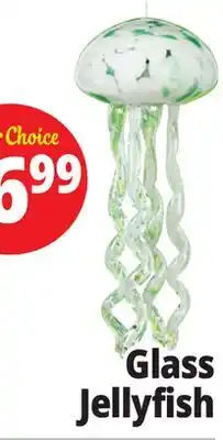 Ocean State Job Lot Glass Jellyfish Windchime Aqua offer