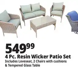 Ocean State Job Lot 4-Piece Resin Wicker Deep Seating Set offer
