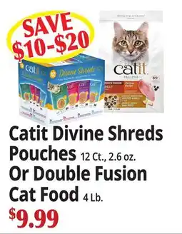 Ocean State Job Lot Catit Divine Shreds Pouches 12 Ct., 2.6 oz. Or Double Fusion Cat Food 4 Lb offer