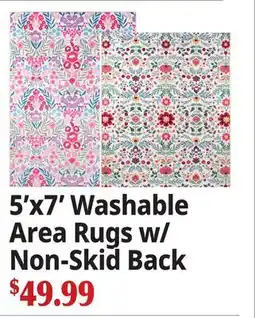 Ocean State Job Lot 5'x7' Washable Area Rugs w/ Non-Skid Back offer