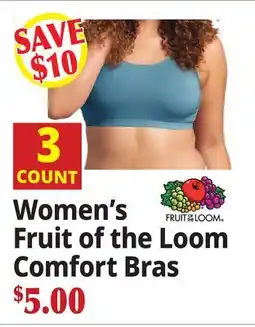 Ocean State Job Lot Women's Fruit of the Loom Comfort Bras offer
