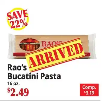 Ocean State Job Lot Rao's Bucatini Pasta offer