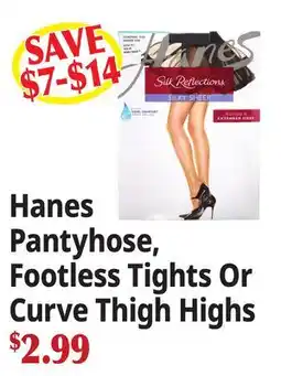 Ocean State Job Lot Hanes Pantyhose, Footless Tights Or Curve Thigh Highs offer