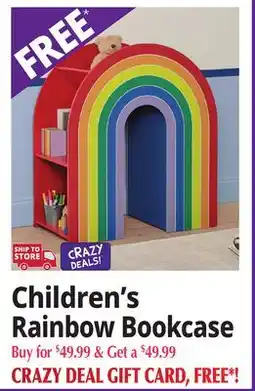 Ocean State Job Lot Children's Rainbow Bookcase offer