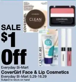 Bi-Mart CoverGirl Face & Lip Cosmetics offer