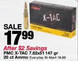 Bi-Mart PMC X-TAC 7.62x51 147 gr 20 ct ammo offer