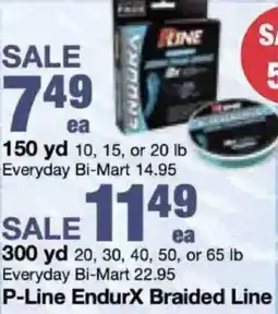 Bi-Mart P-Line EndurX Braided Line offer