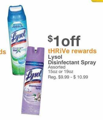 Kinney Drugs Lysol Disinfectant Spray offer