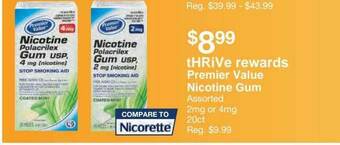 Kinney Drugs Premier Value Nicotine Gum offer