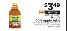 ShopRite Mott's 100% Apple Juice offer