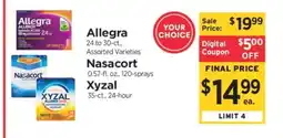 ShopRite Allegra, Nasacort, XYZAL offer