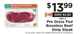 ShopRite Pre Grass Fed Boneless Beef Strip Steak offer
