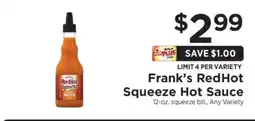 ShopRite Frank’s RedHot Squeeze Hot Sauce offer