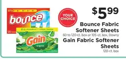 ShopRite Bounce & Gain Fabric Softener Sheets offer