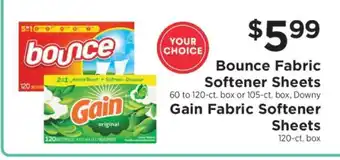 ShopRite Bounce & Gain Fabric Softener Sheets offer