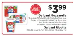 ShopRite Galbani Mozzarella or Ricotta offer