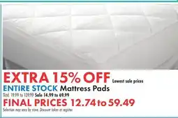 Boscov's ENTIRE STOCK Mattress Pads offer