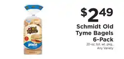 ShopRite Schmidt Old Tyme Bagels 6-Pack offer