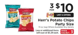 ShopRite Herr’s Potato Chips Party Size offer