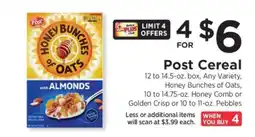ShopRite Post Cereal offer