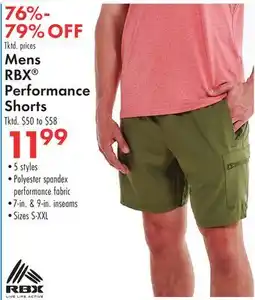 Boscov's Mens RBX Performance Shorts offer