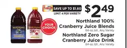 ShopRite Northland Cranberry Juice offer