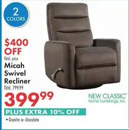 Boscov's Micah Swivel Recliner offer