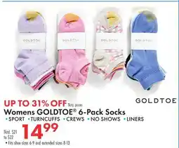 Boscov's Womens GOLDTOE 6-Pack Socks offer