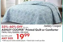 Boscov's ASHLEY COOPER Printed Quilt or Comforter offer