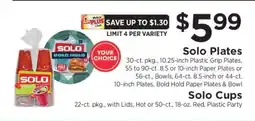 ShopRite Solo Plates or Solo Cups offer