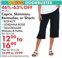 Boscov's Capris, Skimmers, Bermudas, or Shorts offer