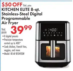 Boscov's KITCHEN ELITE 8-qt. Stainless-Steel Digital Programmable Air Fryer offer