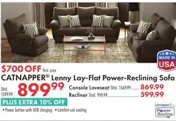 Boscov's CATNAPPER Lenny Lay-Flat Power-Reclining Sofa offer