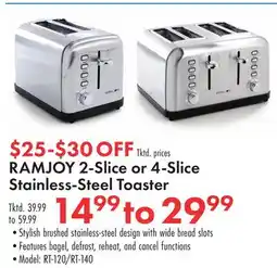 Boscov's RAMJOY 2-Slice or 4-Slice Stainless-Steel Toaster offer