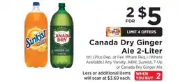 ShopRite Canada Dry Ginger Ale 2- liter offer