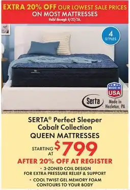 Boscov's SERTA Perfect Sleeper Cobalt Collection QUEEN MATTRESSES offer