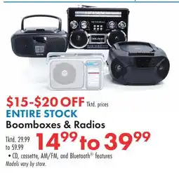 Boscov's ENTIRE STOCK Boomboxes & Radios offer