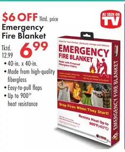 Boscov's Emergency Fire Blanket offer