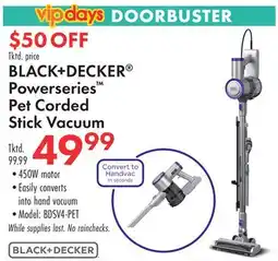 Boscov's BLACK + DECKER Powerseries Pet Corded Stick Vacuum offer