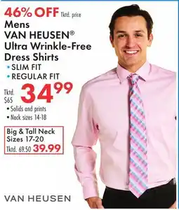 Boscov's Mens VAN HEUSEN Ultra Wrinkle-Free Dress Shirts offer