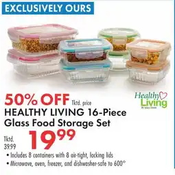 Boscov's HEALTHY LIVING 16-Piece Glass Food Storage Set offer