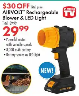 Boscov's AIRVOLT Rechargeable Blower & LED Light offer