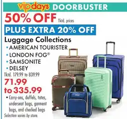 Boscov's Luggage Collections offer