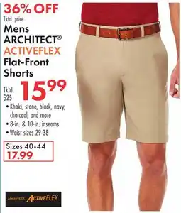 Boscov's Mens ARCHITECT ACTIVEFLEX Flat-Front Shorts offer