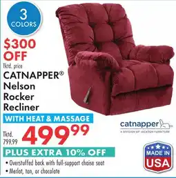 Boscov's CATNAPPER Nelson Rocker Recliner WITH HEAT & MASSAGE offer