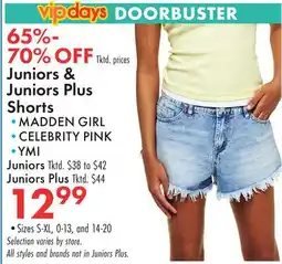 Boscov's Juniors & Juniors Plus Shorts offer