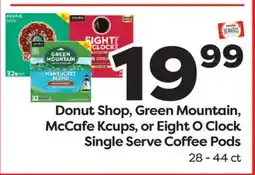 Weis Markets Donut Shop, Green Mountain, McCafe Kcups, or Eight O Clock Single Serve Coffee Pods offer