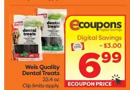 Weis Markets Weis Quality Dental Treats offer