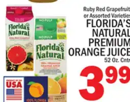 C Town FLORIDA'S NATURAL PREMIUM ORANGE JUICE offer